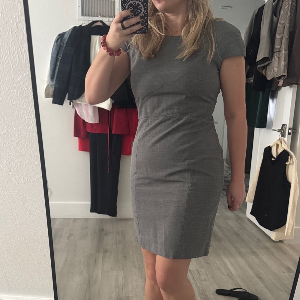 Hugo Boss Elegant Gray Mini Dress